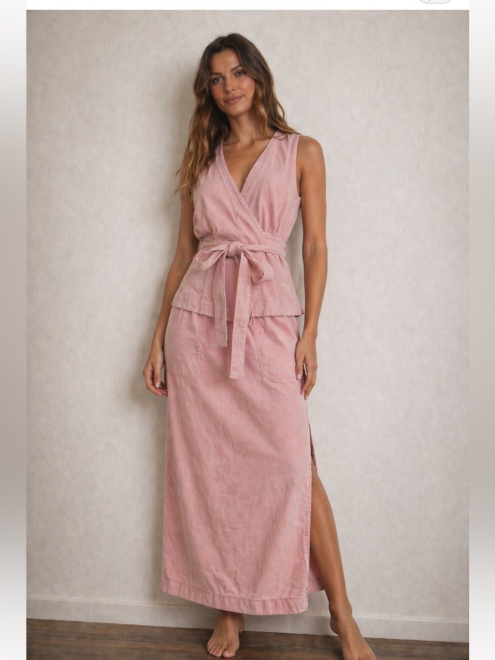 side slit midi skirt size Medium office workwear chic